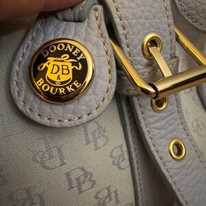 Dooney & Bourke Light Blue Gold Monogram Shoulder Bag